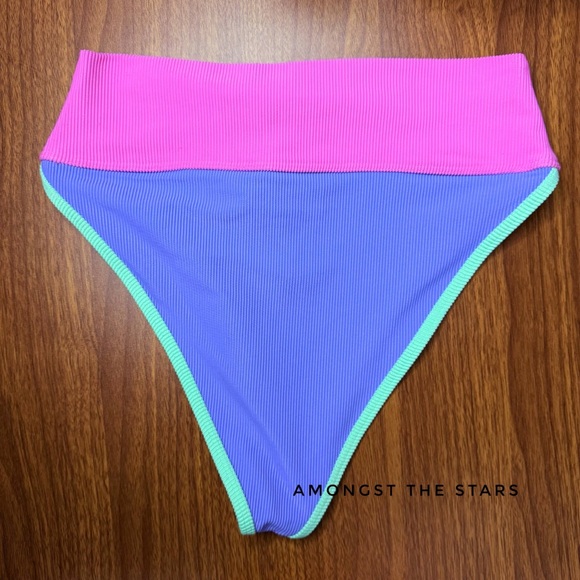 Beach Riot Emmy High Tide Colorblock Bikini Swim Bathing Suit Bottom - Picture 10 of 10